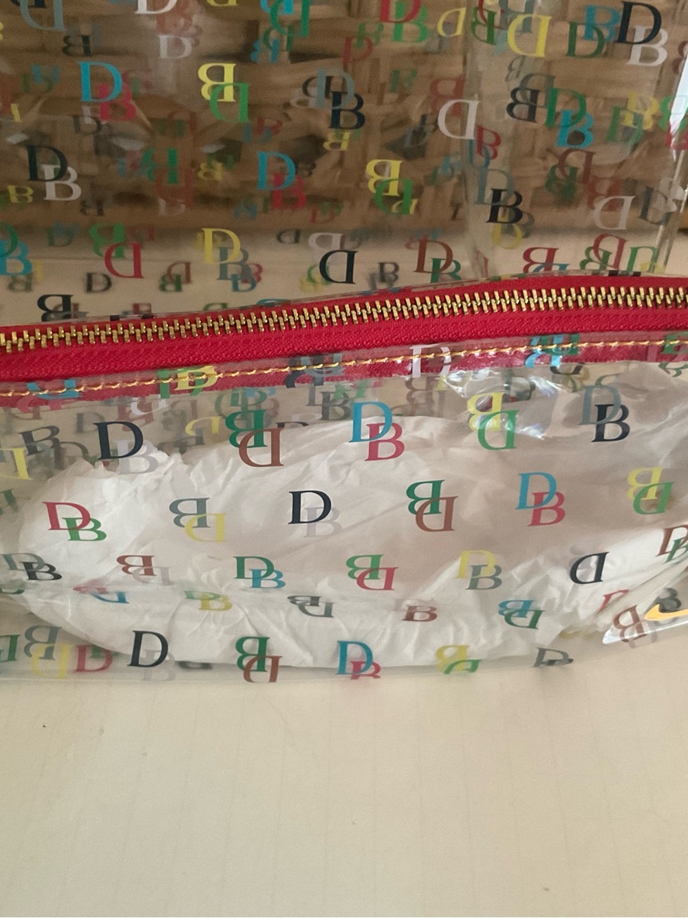 Dooney & Bourke Clear Multicolor Logo mini Tote - Picture 2 of 10